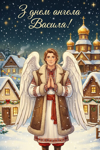 Листівка з днем ангела Василя